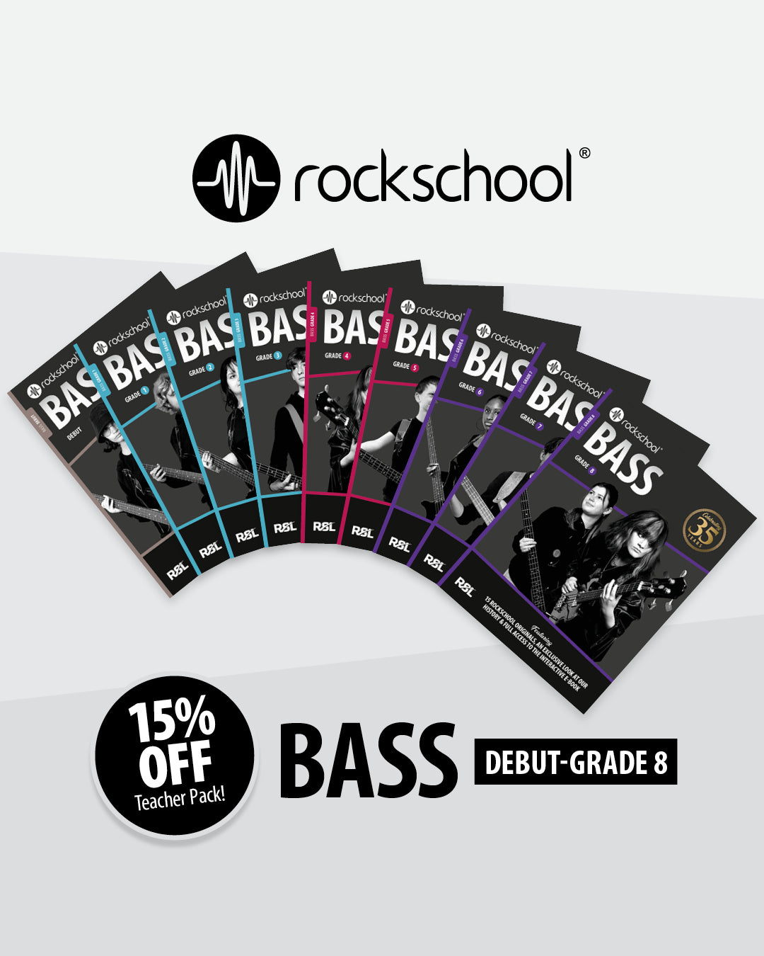 Bass 35th Anniversary Teacher Pack Debut - Grade 8 (9 Books) - Hardcopy + RiFF E-book
