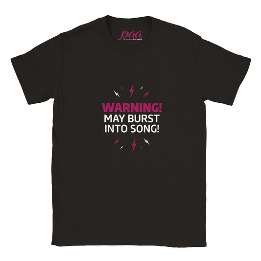 Kids PAA T-Shirt: Warning! May Burst Into Song