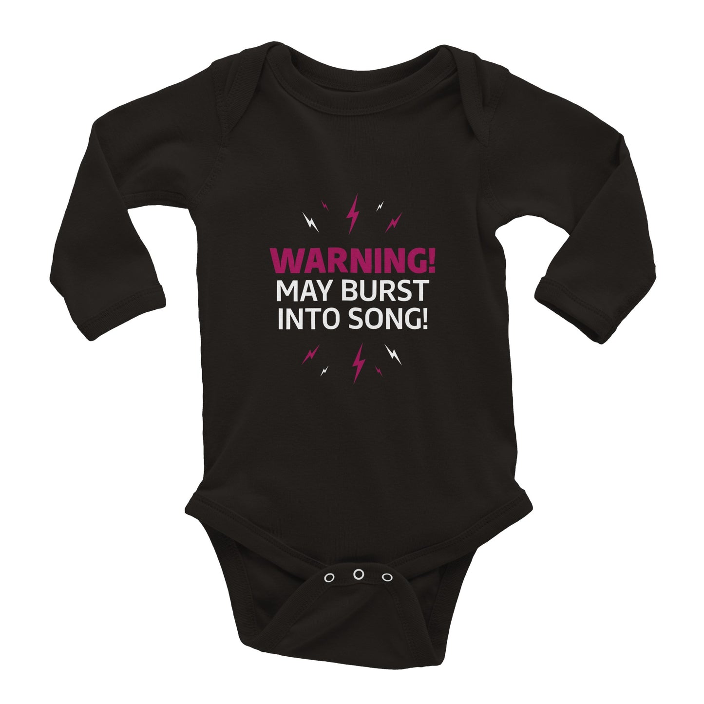 Baby Long Sleeve Bodysuit – Warning May Burst Into Song